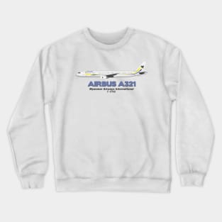 Airbus A321 - Myanmar Airways International Crewneck Sweatshirt